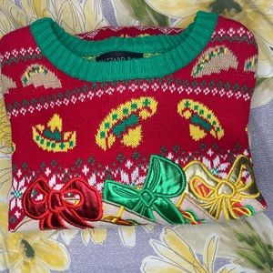 Men’s XL Blizzard Bay “TACO” Christmas sweater.